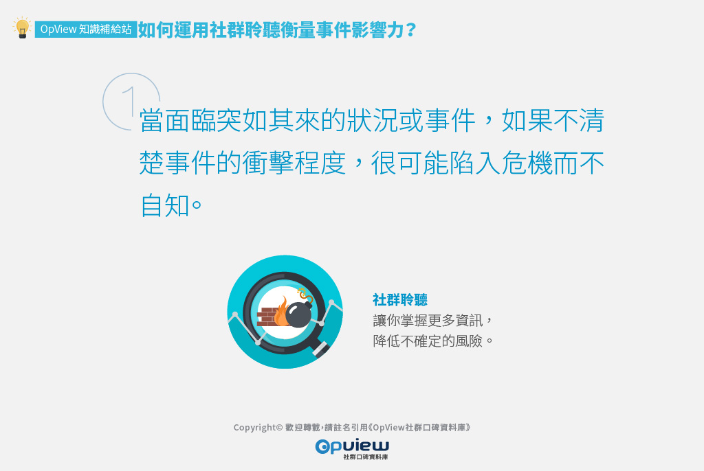 當面臨突如其來的狀況或事件，如果不清楚事件的衝擊程度，很可能陷入危機而不自知。